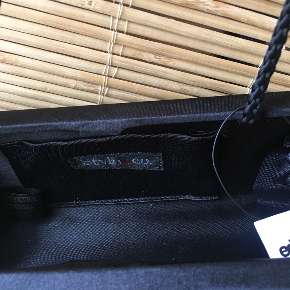 Style & Co Black Roses Clutch - Picture 6 of 7